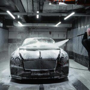 A Bentley Continental GT at a Car Wash