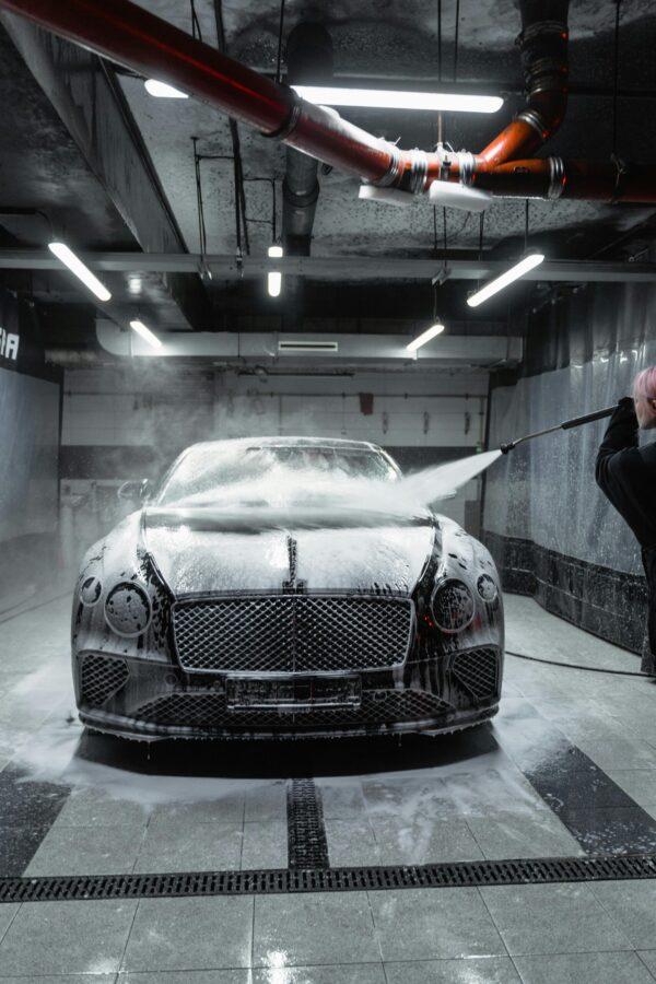 A Bentley Continental GT at a Car Wash